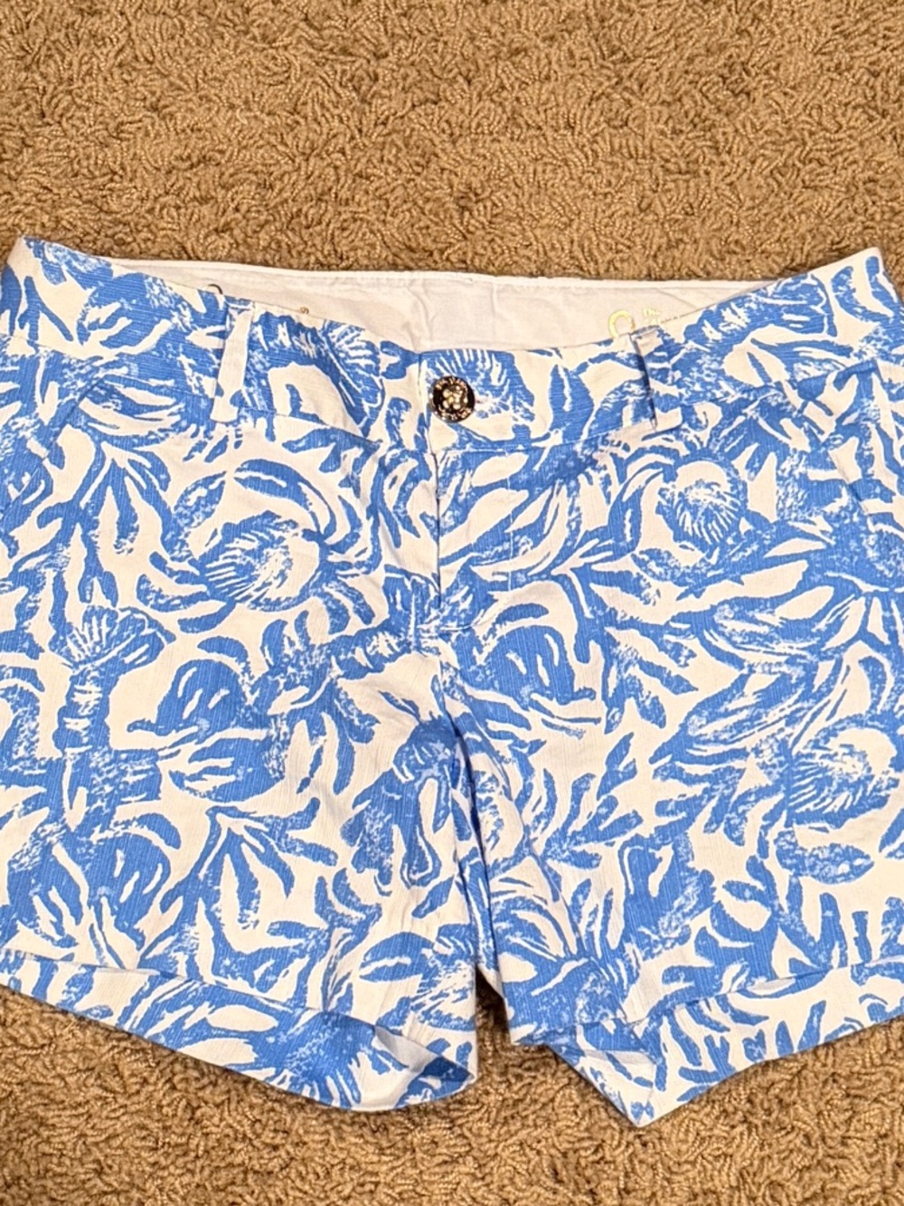 Lilly Pulitzer Callahan White and Blue Floral Shorts